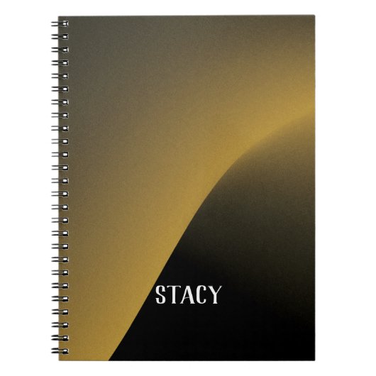 Cute Trendy Personalized Black and Gold Pattern N Notitieboek (Voorkant)