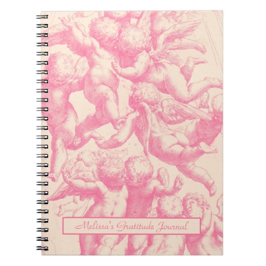 Cute Trendy  Pink Angels Notitieboek (Voorkant)
