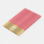 Cute trendy polka dots faux gold glitter patroon post-it® notes (Schuin)