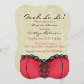 Cute Trendy Red & Black Corset Lingerie Invitation Kaart (Voorkant / Achterkant)