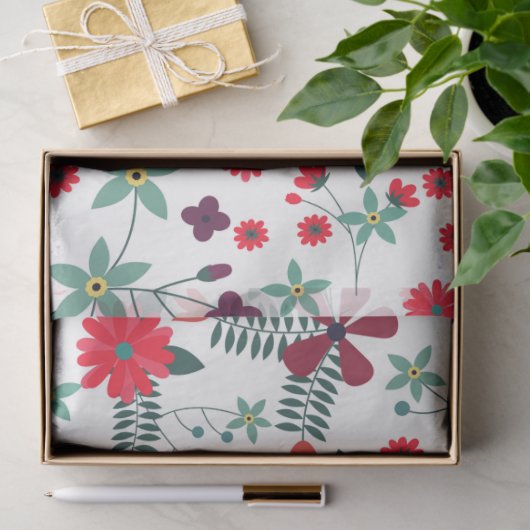 Cute trendy romantic floral Patroon Tissuepapier (Geschenk)
