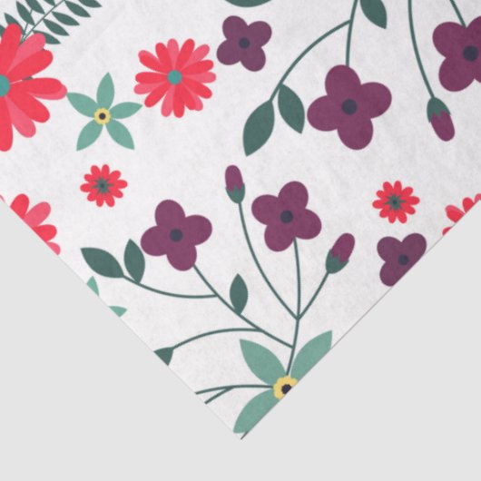 Cute trendy romantic floral Patroon Tissuepapier (Detail)