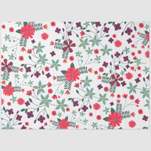 Cute trendy romantic floral Patroon Tissuepapier (Voorkant)