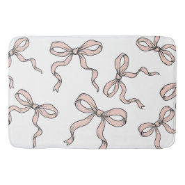 Cute Trendy Roze Lint Strikken Omlijnd in Zwart Badmat
