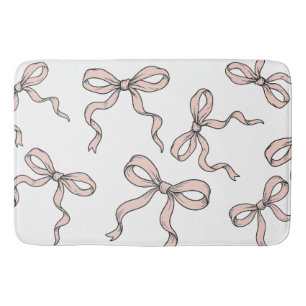 Cute Trendy Roze Lint Strikken Omlijnd in Zwart Badmat