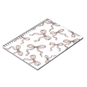 Cute Trendy Roze Lint Strikken Omlijnd in Zwart Notitieboek