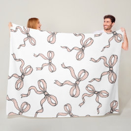 Cute trendy roze lintbogen omlijnd in zwart fleece deken