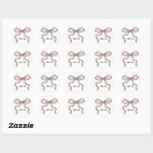 Cute trendy roze lintbogen omlijnd in zwart  ronde sticker (Vel)
