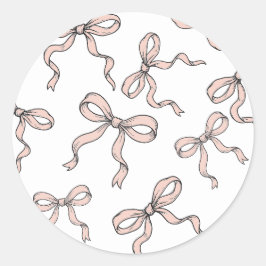 Cute trendy roze lintbogen omlijnd in zwart  ronde sticker