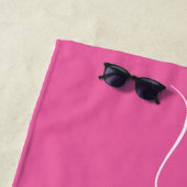Cute trendy scriptnaam gepersonaliseerd heet roze strandlaken (In situ)