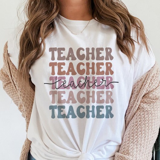 Cute Trendy Teacher Pastel T-shirt