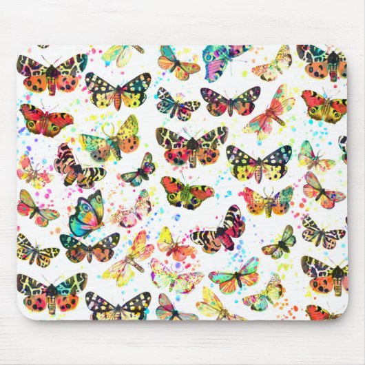 Cute Trendy Watercolor Butterflies Muismat (Voorkant)