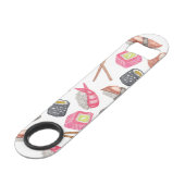 Cute Trendy Waterverf Sushi Sake en Chopsticks Speed Flessenopener (Voorkant Gekanteld)