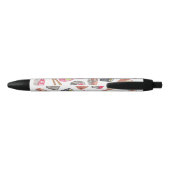 Cute Trendy Waterverf Sushi Sake en Chopsticks Zwarte Inkt Pen (Achterkant)