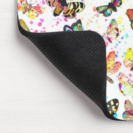 Cute trendy waterverf vlinders muismat (Hoek)