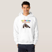 Cute Trendy White Komodo Dragon Mannen Hoodie (Voorkant volledig)