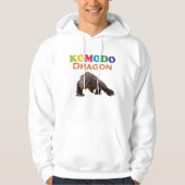 Cute Trendy White Komodo Dragon Mannen Hoodie (Voorkant)