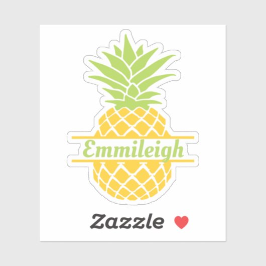 Cute Trendy Yellow Green Pineapple Sticker (Vel)