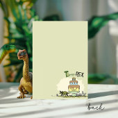 Cute TRex Dinosaur Drie-Rex 3e Verjaardagsfeestje Bedankkaart