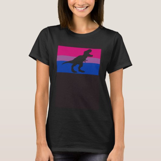 Cute Trex Dinosaur Party Gay Bisexual Pride Flag S T-shirt (Voorkant)