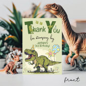 Cute TRex Dinosaur Two-Rex Boy 2nd Birthday Party Bedankkaart