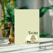 Cute TRex Dinosaur Two-Rex Boy 2nd Birthday Party Bedankkaart