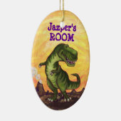 Cute TRex-hoofden en persoonlijke slaapkamers Keramisch Ornament (Rechts)