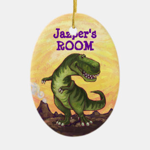Cute TRex-hoofden en persoonlijke slaapkamers Keramisch Ornament