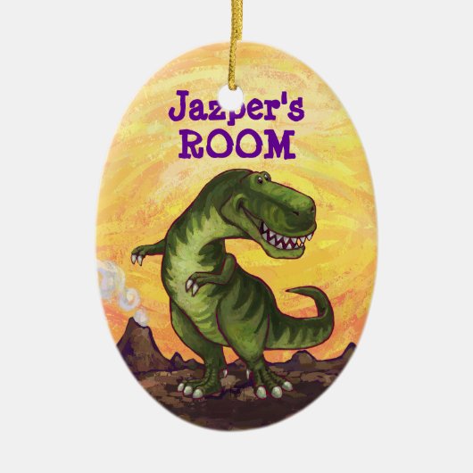 Cute TRex-hoofden en persoonlijke slaapkamers Keramisch Ornament (Voorkant)
