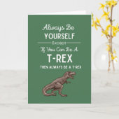Cute Trex Kaarten Dinosaur Grappig Humor Humoristi (Gele Bloem)