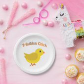 Cute Triathlon Chick Papieren Bordje (Feest)
