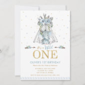 Cute Tribal Elephant Boy Wild One 1st Birthday Kaart (Voorkant)