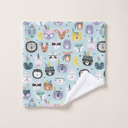 Cute Tribal Face Pattern Bad Handdoek (Wasdoekje)