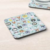 Cute Tribal Face Pattern Bier Onderzetter (Linkerzijde)