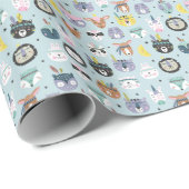 Cute Tribal Face Pattern Cadeaupapier (Rol Hoek)