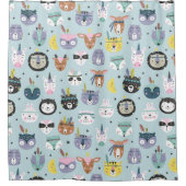 Cute Tribal Face Pattern Douchegordijn (Voorkant)