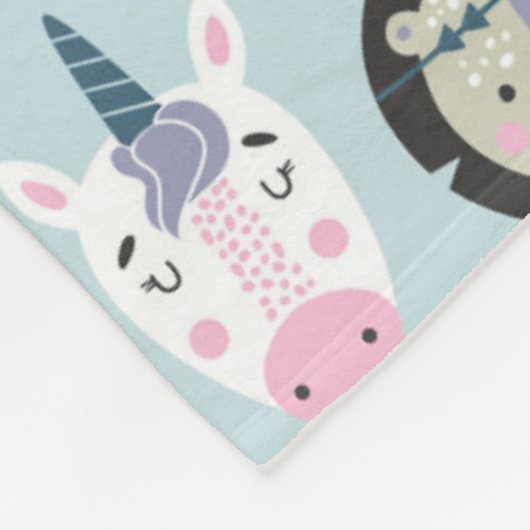 Cute Tribal Face Pattern Fleece Deken (Hoek)