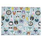 Cute Tribal Face Pattern Groot Cadeauzakje (Achterkant)