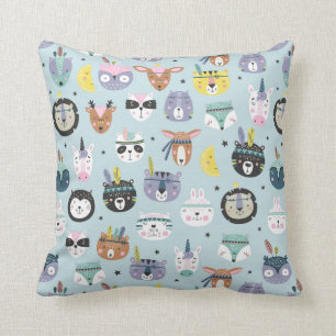 Cute Tribal Face Pattern Kussen