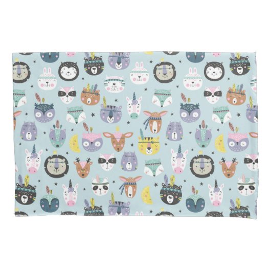 Cute Tribal Face Pattern Kussensloop (Voorkant-Links)