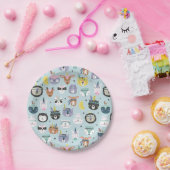 Cute Tribal Face Pattern Papieren Bordje (Feest)