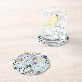 Cute Tribal Face Pattern Ronde Kartonnen Onderzetter (Insitu)