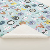 Cute Tribal Face Pattern Sherpa Deken (3/4)