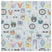 Cute Tribal Face Pattern Stof (Close Up)