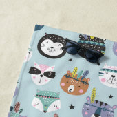 Cute Tribal Face Pattern Strandlaken (In situ)