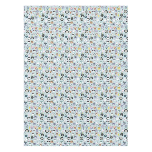 Cute Tribal Face Pattern Tafelkleed (Voorkant)