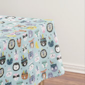 Cute Tribal Face Pattern Tafelkleed (Voorbeeld)