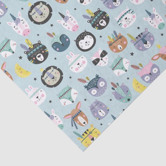 Cute Tribal Face Pattern Tissuepapier (Detail)