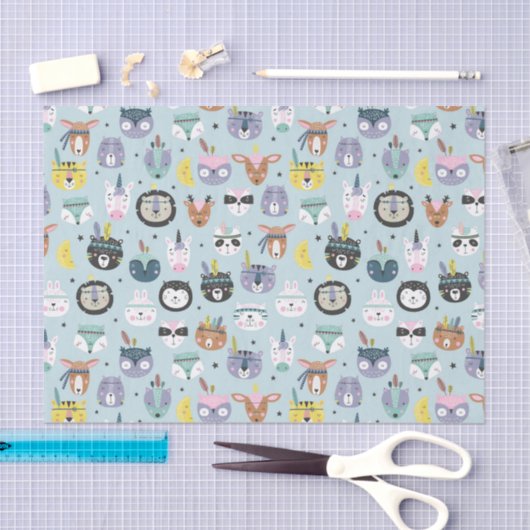 Cute Tribal Face Pattern Tissuepapier (Craft)