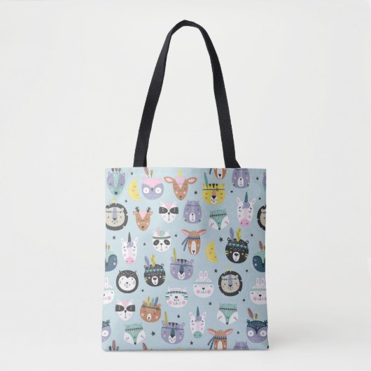 Cute Tribal Face Pattern Tote Bag (Voorkant)